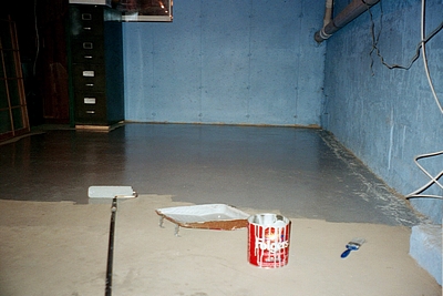 epoxy floor basement coating job