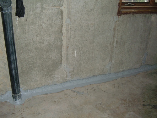 cellar leak repaired with epoxy